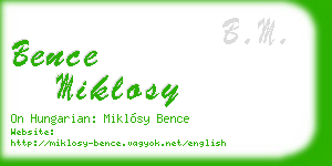 bence miklosy business card